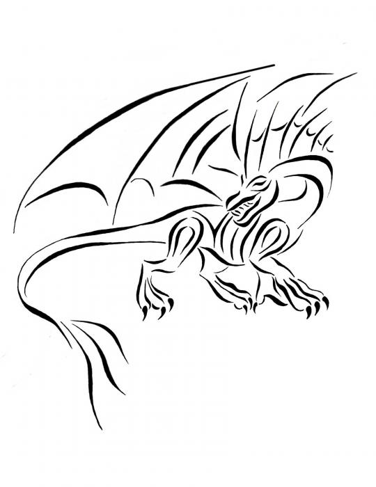 Line Drawings Of Dragons - ClipArt Best