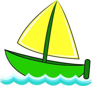 Sailboat Clipart Image - Cartoon Sailboat Sailing the High Seas