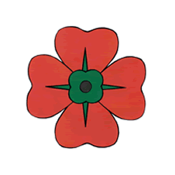 Anzac Day Poppy - Paper craft (Color Template)