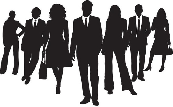 Vector silhouette business man and women group Free vector in ...