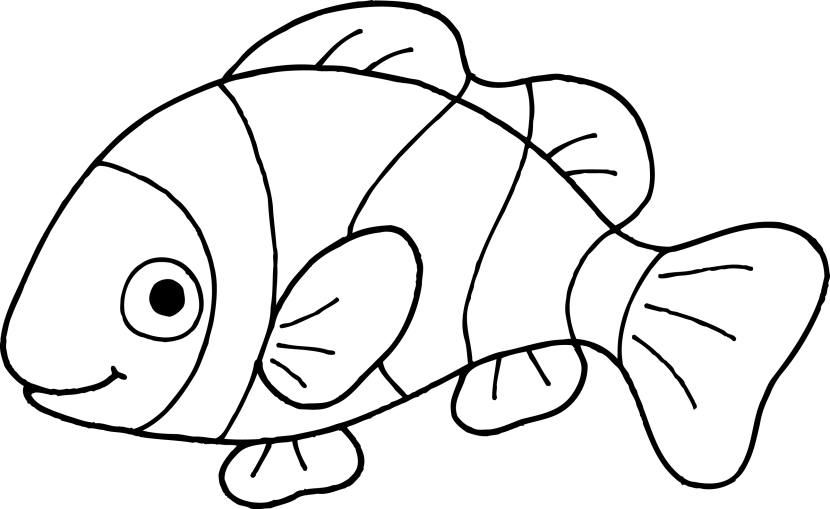 Black and white clipart fish
