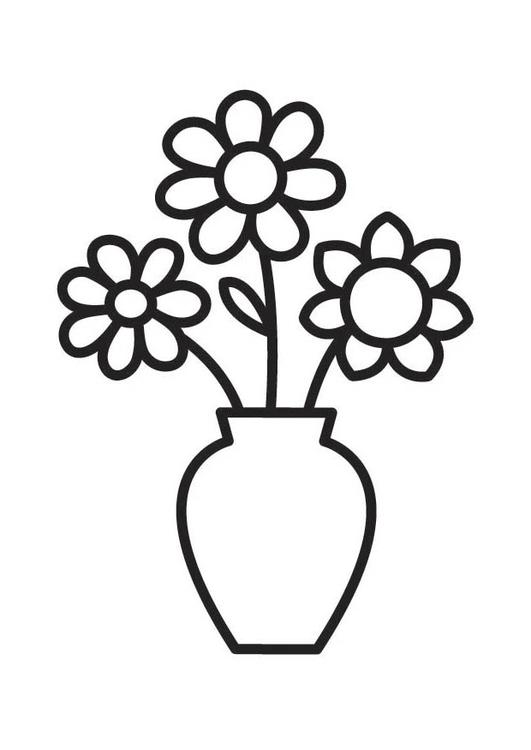 Coloring page Vase with flowers - img 18334.