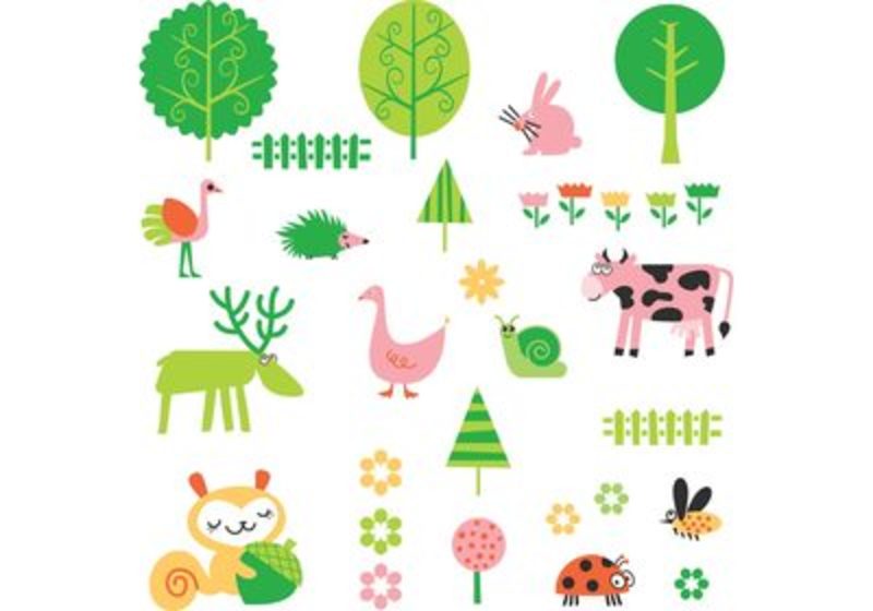 Cute Cartoon Plant and Animal Vector Pack - Download Free Vector ...