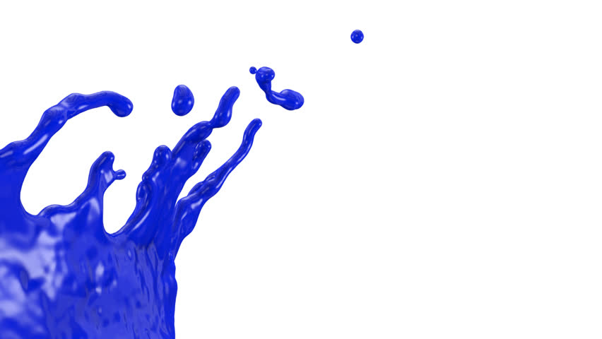 Blue Paint Splash In Slow Motion, Alpha Channel Included (FULL HD ...