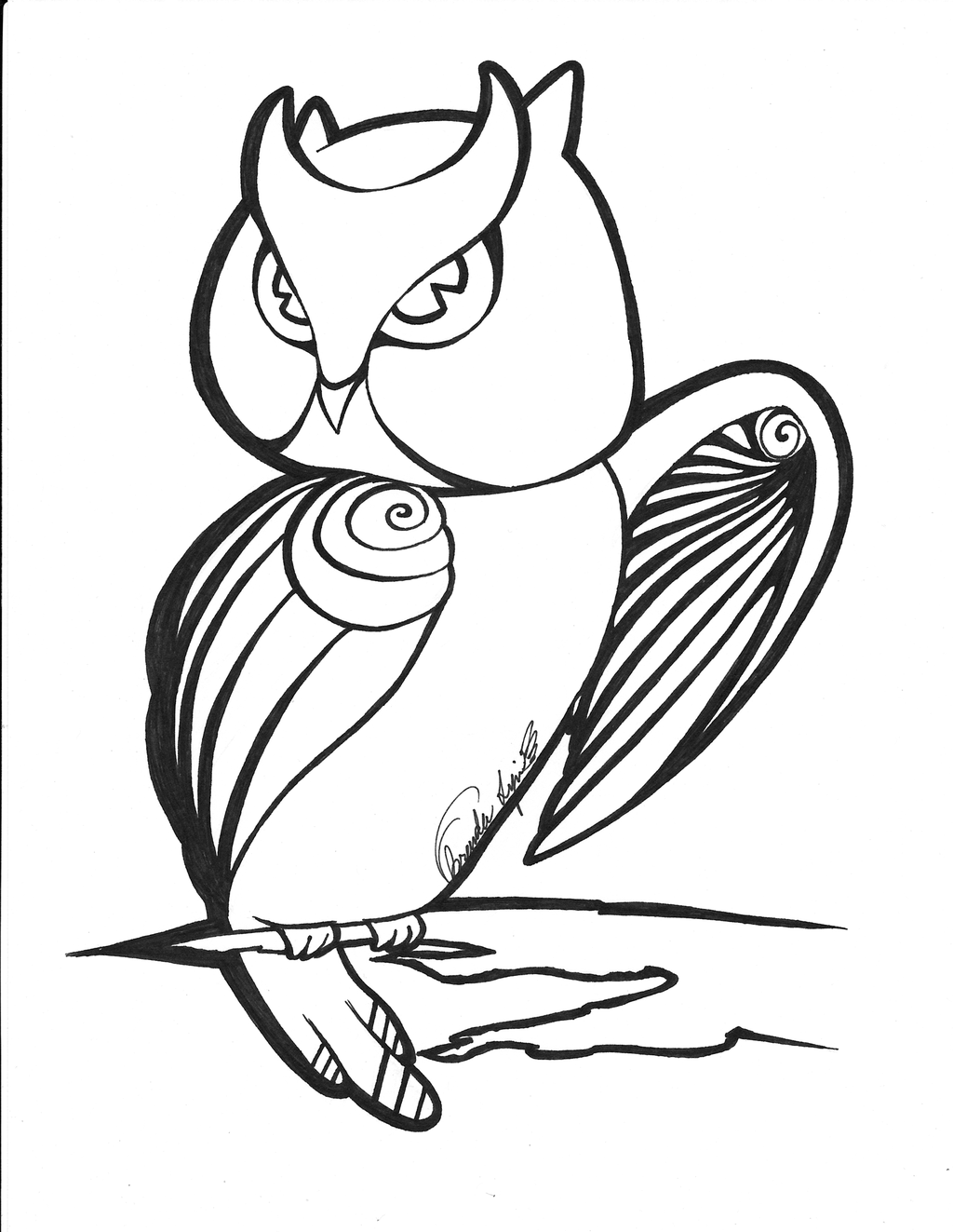 Best Photos of Cute Owl Outline - Easy Drawing Cute Cartoon Owls ...