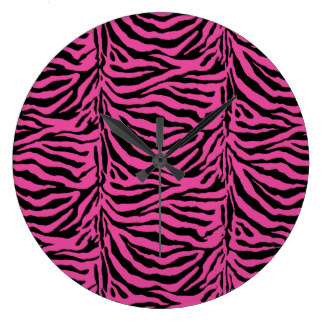 Zebra Background Wall Clocks | Zazzle