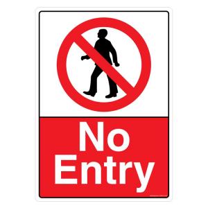 Buy Safety Sign Store No Entry Sign Board, CW619-A4AL-01 at Best ...