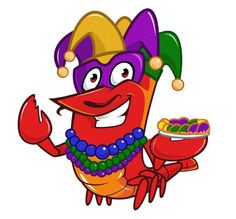 Mardi Gras Crawfish Clipart