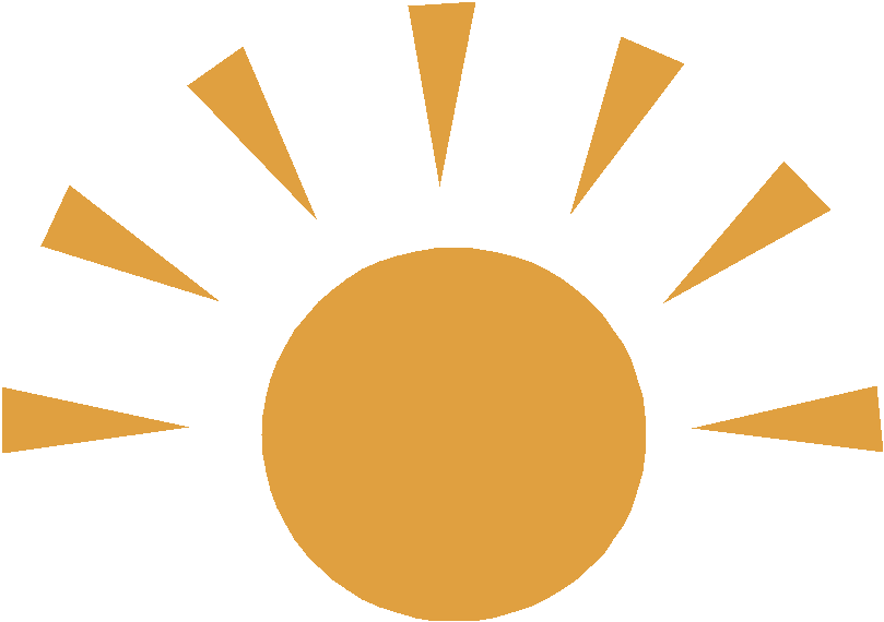 Half sun clipart outline