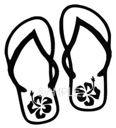 Flip Flop Black And White Clipart