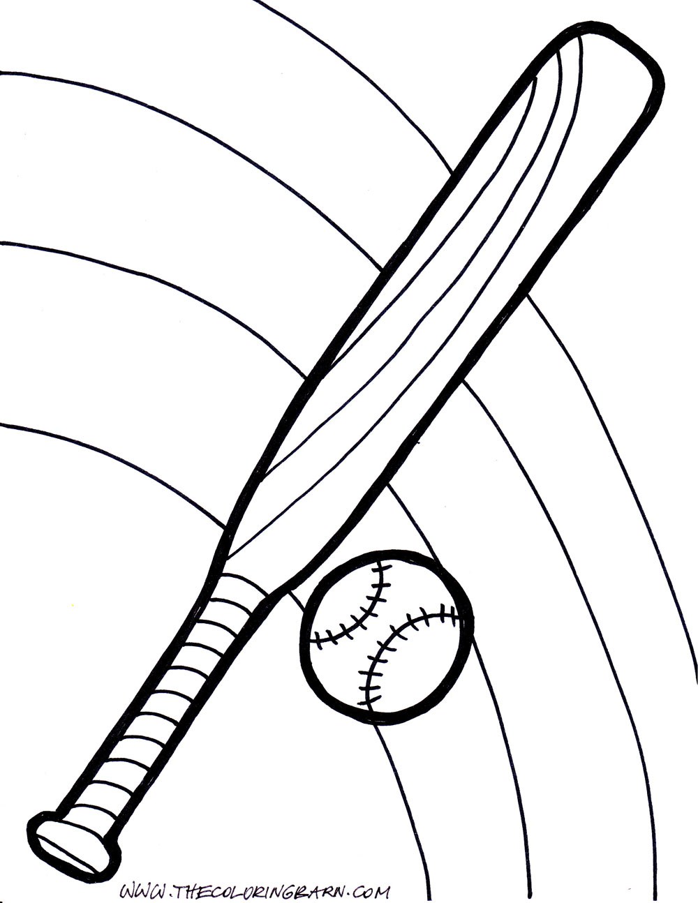 printable baseball bat coloring pages