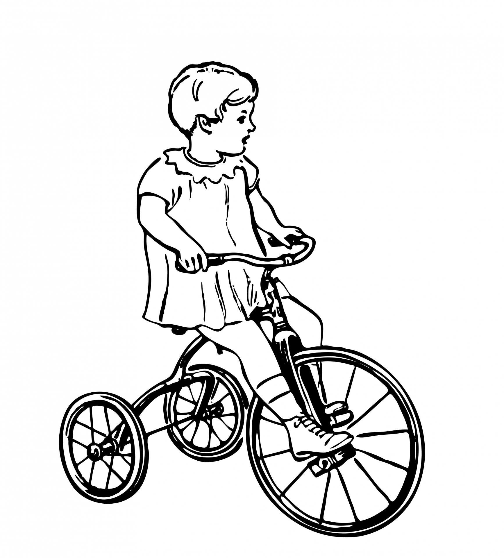 Child Riding Trike Illustration Free Stock Photo - Public Domain ...