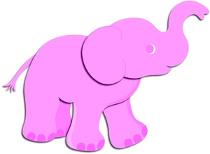 Elephant Clipart Image - Pink elephant