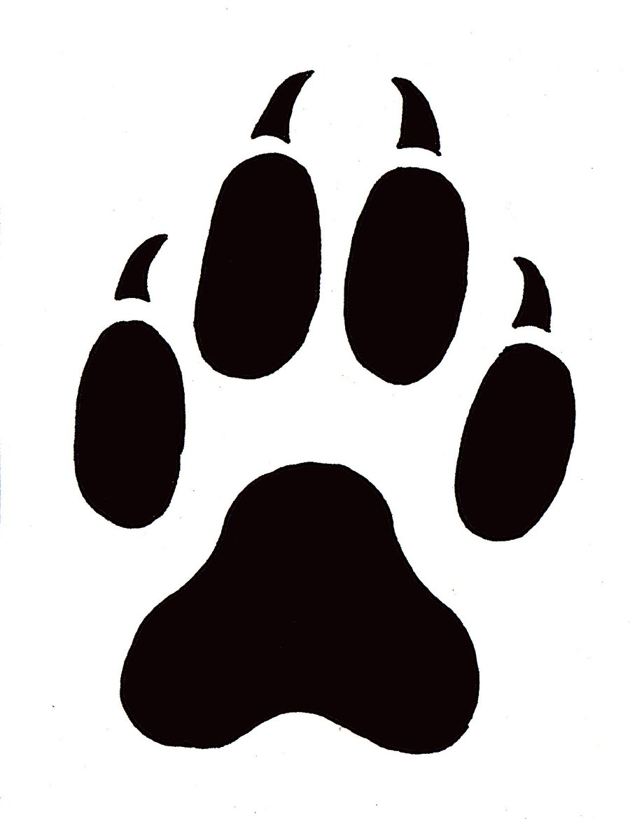 Wolf paw logo clipart