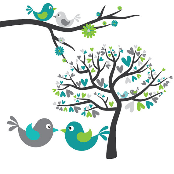 Love Birds In Tree Clipart - Free Clipart Images