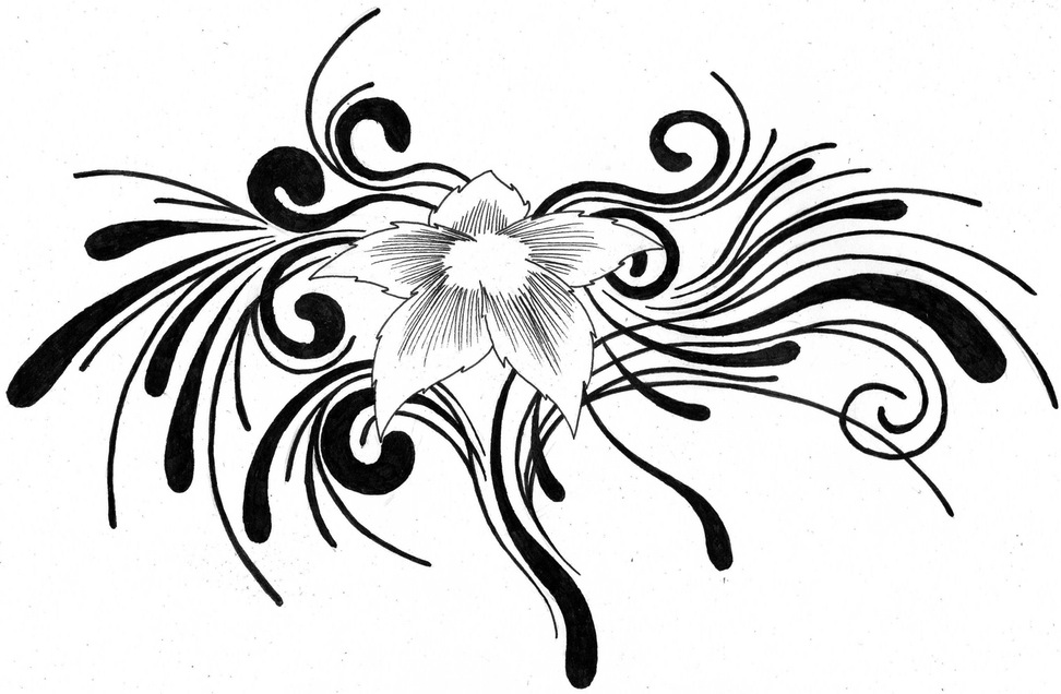 Clipart Black And White Floral Design ~ loversiq