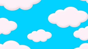 Animated Cartoon Blue Sky With White Clouds Stock Footage Video ...