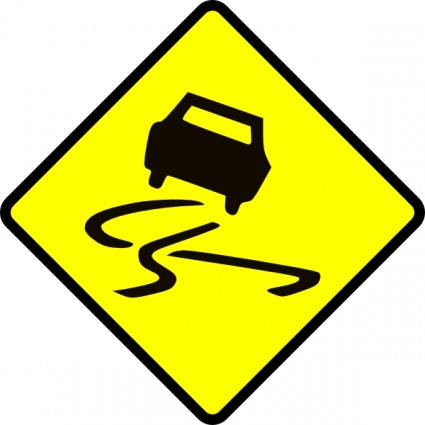 Slippery road clipart