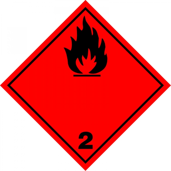 Sign for flammable gases, class 2, division 2.1. - 6129/ALL/30 ...