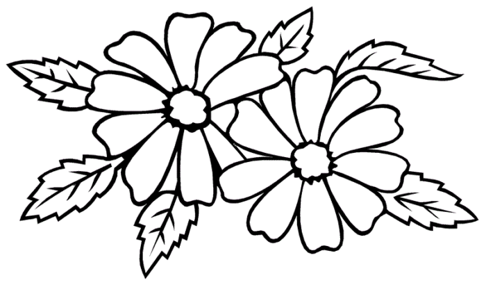 images flower drawing for kids to colour easy printable flower ...
