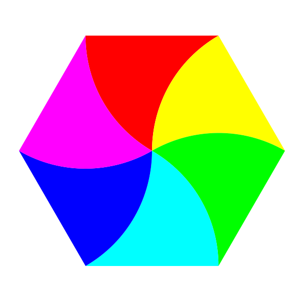 Swirly hexagon 6 color SVG Vector file, vector clip art svg file ...