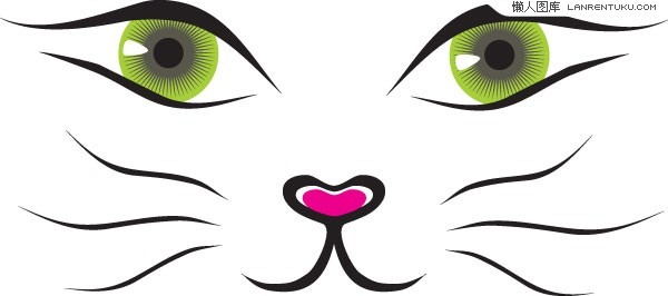 Cute cat face – vector material | My Free Photoshop World