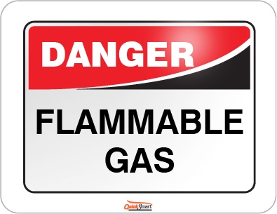 Danger Flammable Gas Safety Signs 10 yr