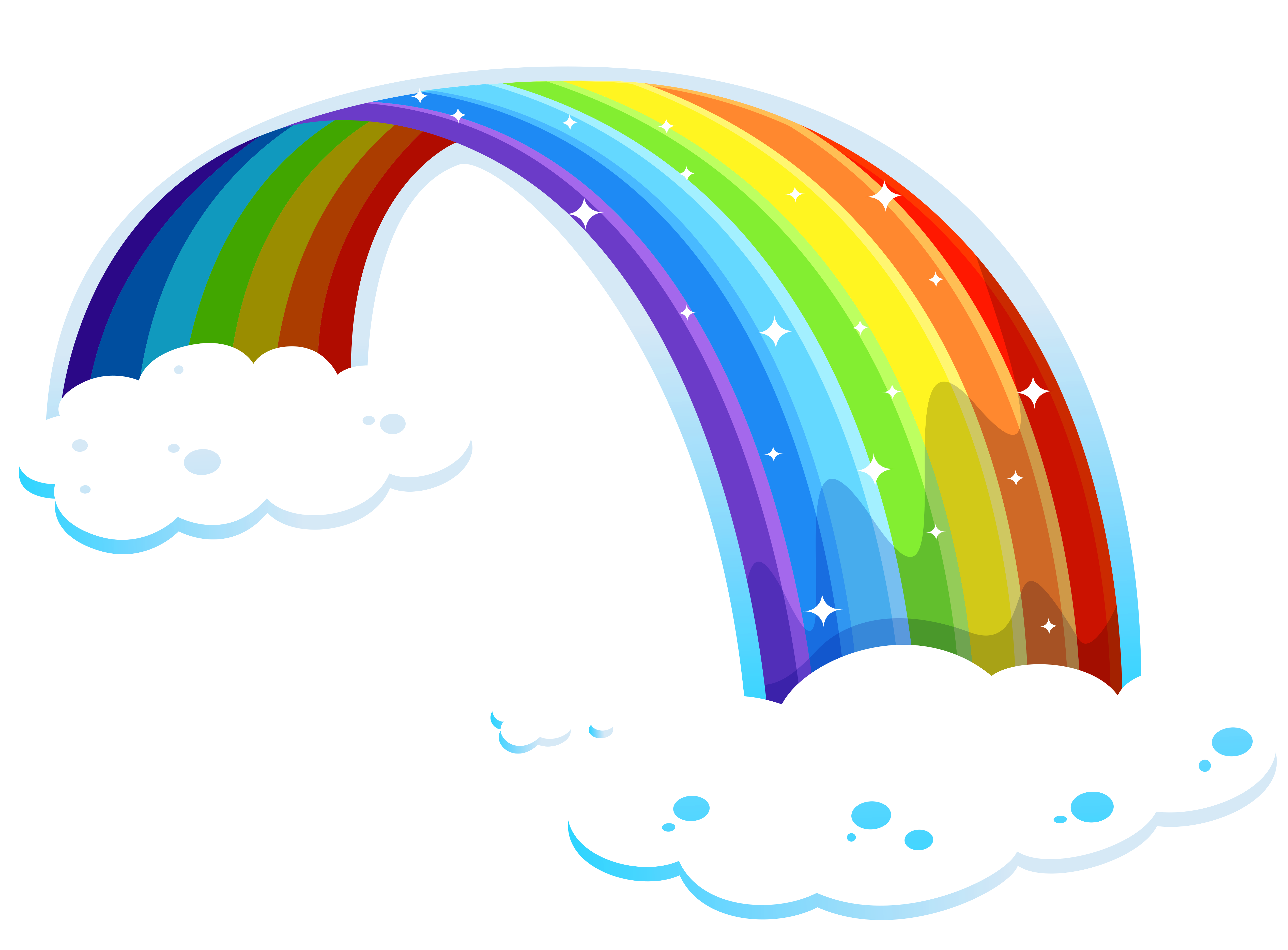 Clouds with rainbow clipart