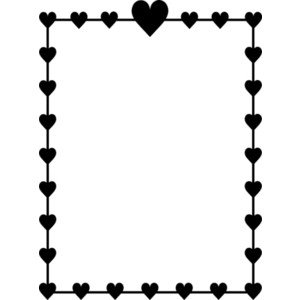 Heart frame clipart black