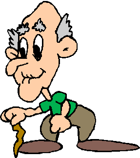 Old man running clipart