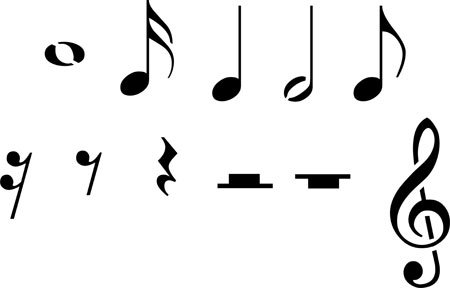 musical rest symbols in word document