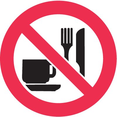 International Symbols Labels - No Eating or Drinking | Seton