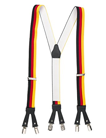 Shenky German Sexy Leather Braces 6 Clips High Quality Suspenders ...