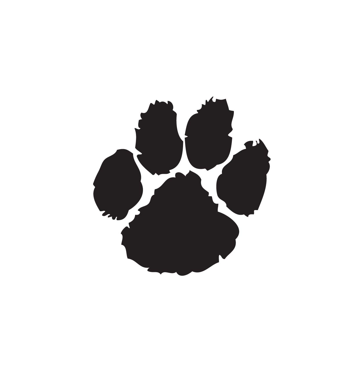 Black paw print clipart