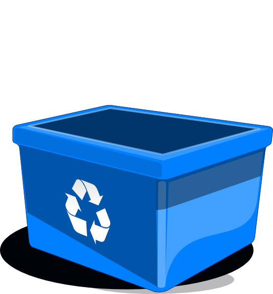 Blue recycle bin clipart