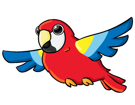 Cute pirate parrot clipart