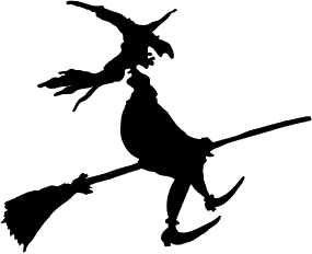 Witch on broom clipart