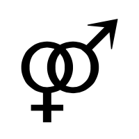 Charbase U+26A4: INTERLOCKED FEMALE AND MALE SIGN