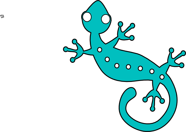 Turquoise Gecko clip art - vector clip art online, royalty free ...