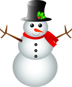 Snowman Clipart Image - A happy cartoon snowman with stick arms ...