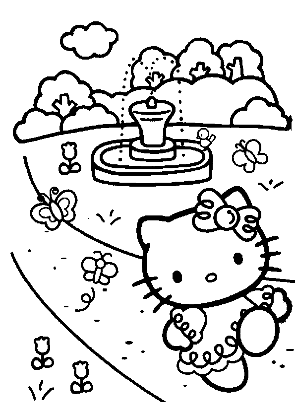 mewarnai hello kittye Colouring Pages (page 2)