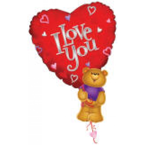 28" Bear w/Big Heart I Love You