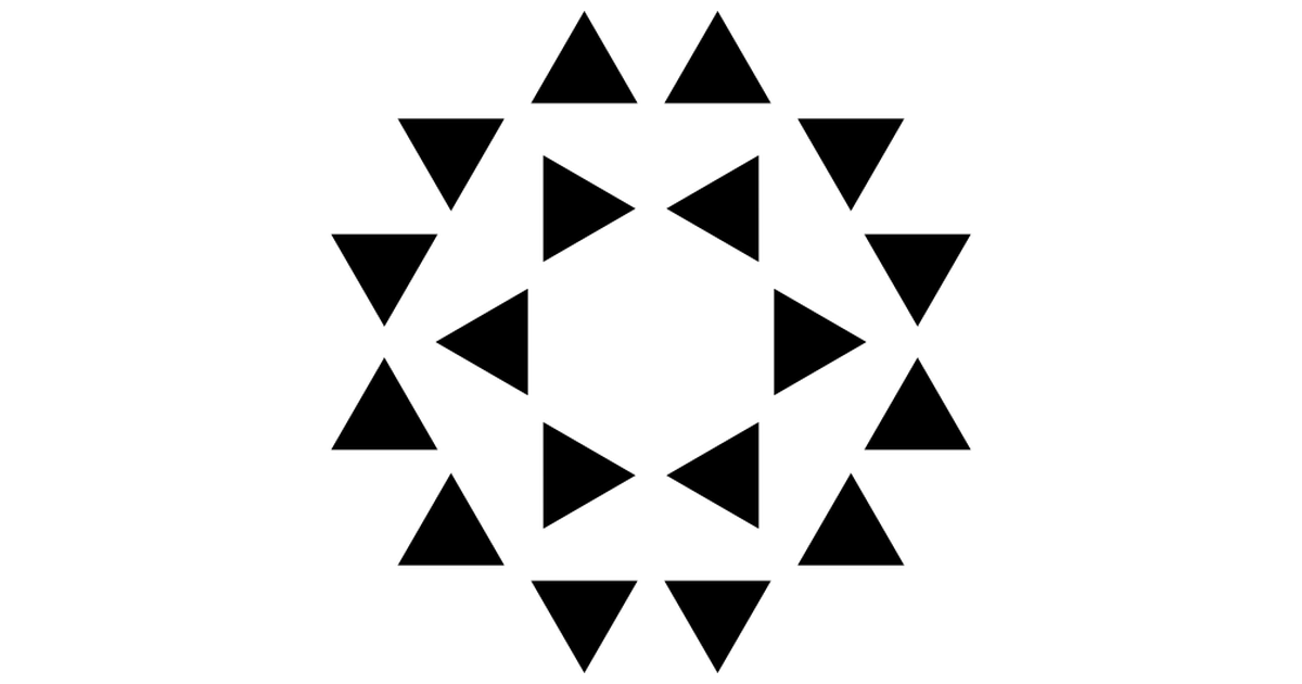 Polygonal ornament of small triangles in star and hexagon shapes ...