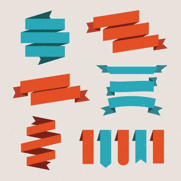 Set Of Vector Ribbons Vector Graphic