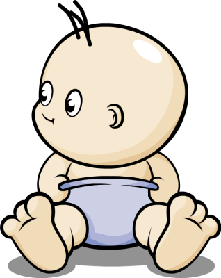 Baby In Diaper Clipart