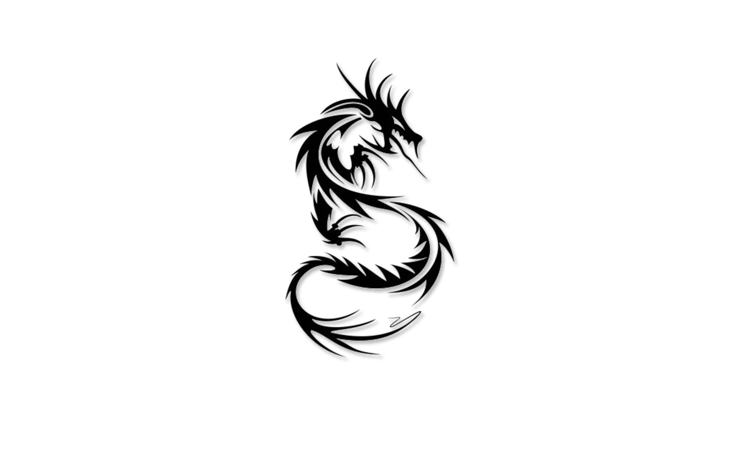 Dragon Black Yen Icon Tribal Blue Symbol White | Drawing and ...