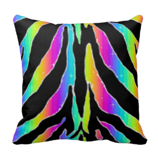 Rainbow Zebra Pillows - Decorative & Throw Pillows | Zazzle