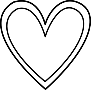 Heart black and white clip art