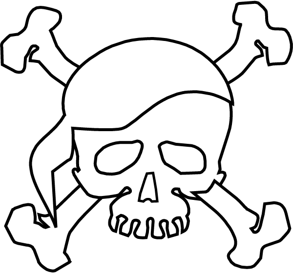 Skull And Bones Colouring - ClipArt Best