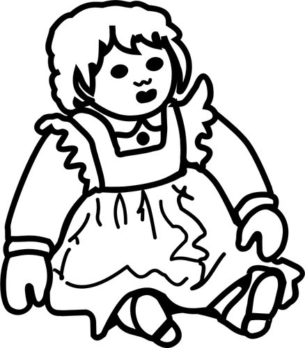 Posh doll outline vector illustration | Public domain vectors